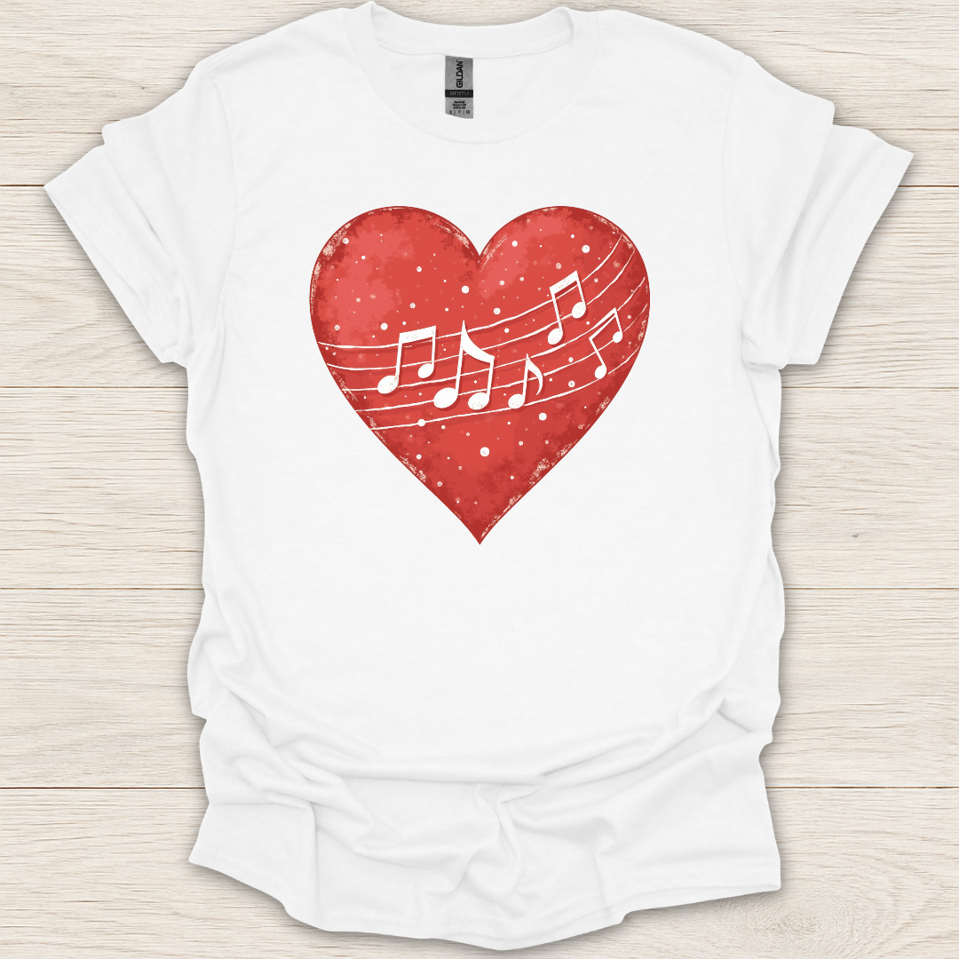 Vintage Music Heart T-Shirt