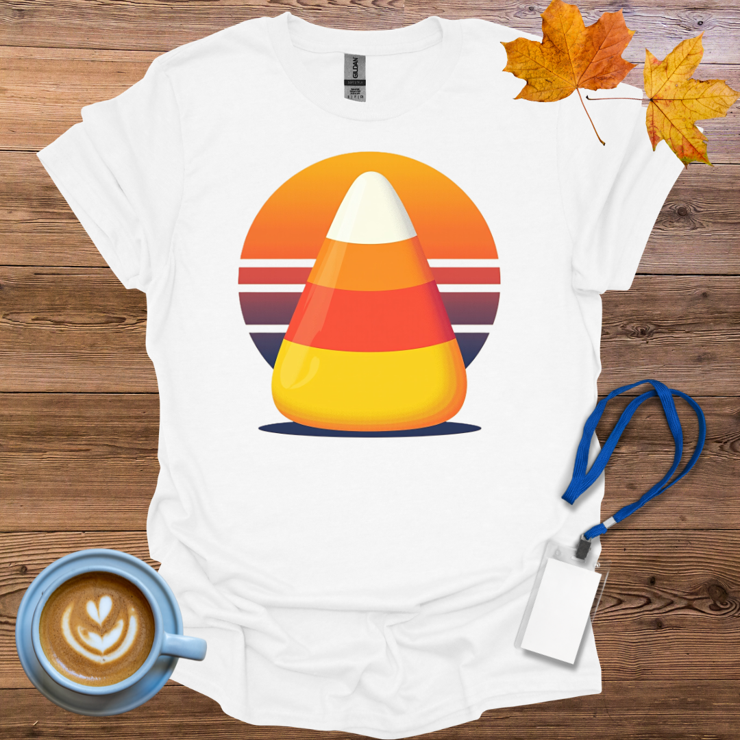 Candy Corn Retro Sunset T-Shirt