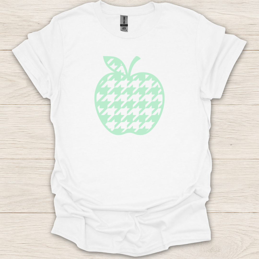 Green Pastel Apple Houndstooth T-Shirt