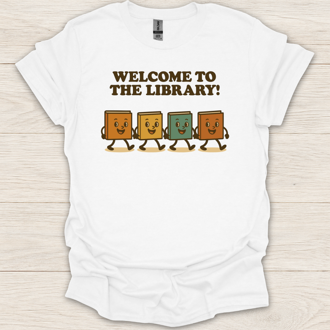 Welcome to the Library Kawaii Characters T-Shirt