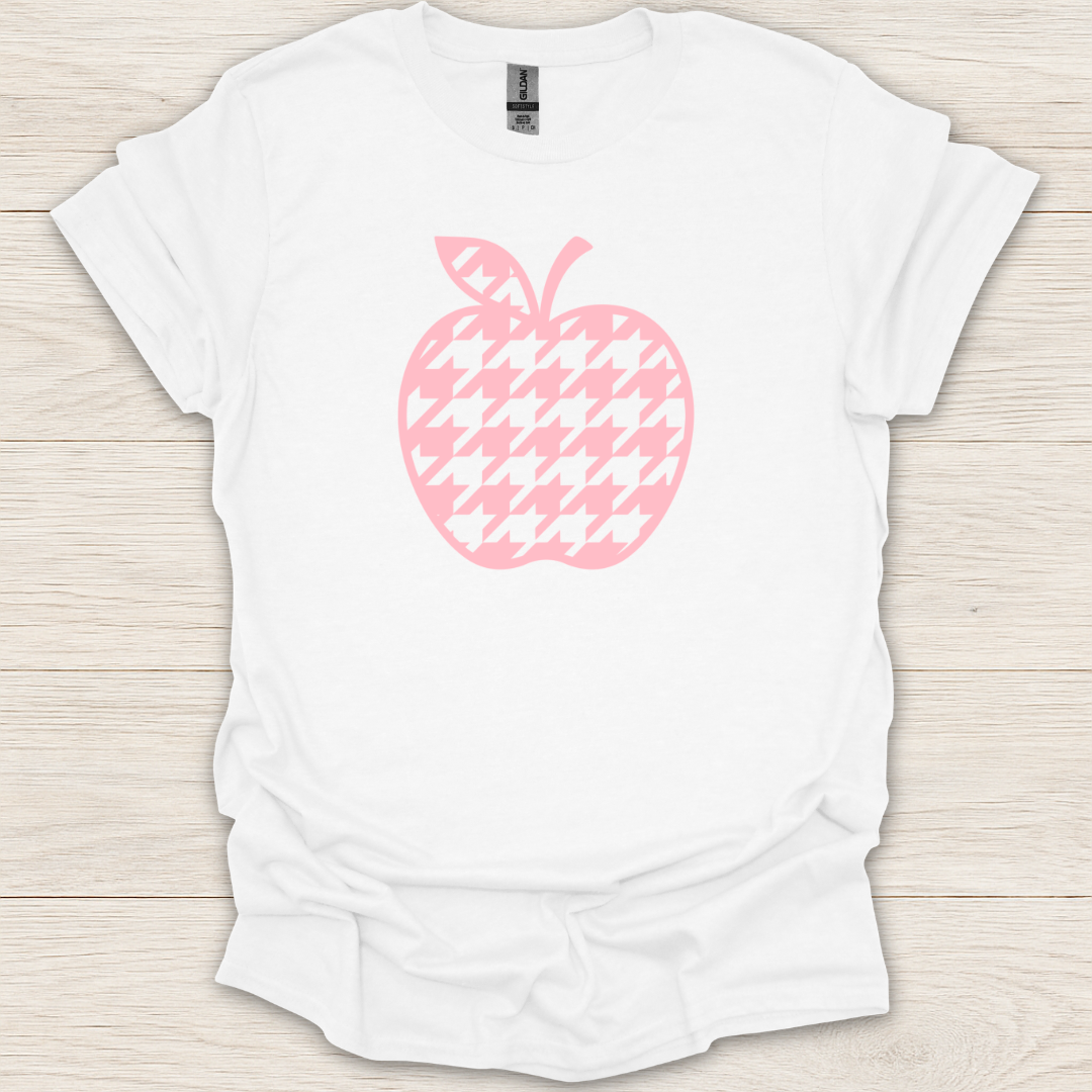 Pink Pastel Apple Houndstooth T-Shirt