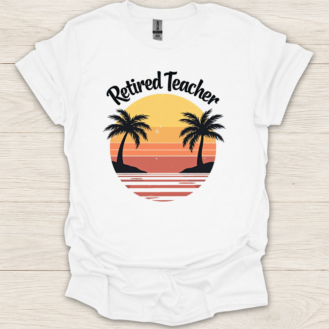 Retired Teacher Sunset T-Shirt