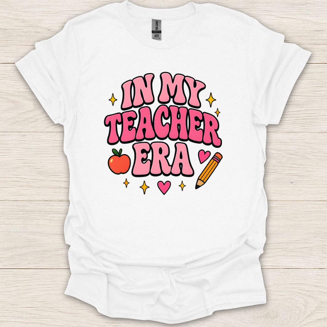 In My Teacher Era Pencil & Apple T-Shirt