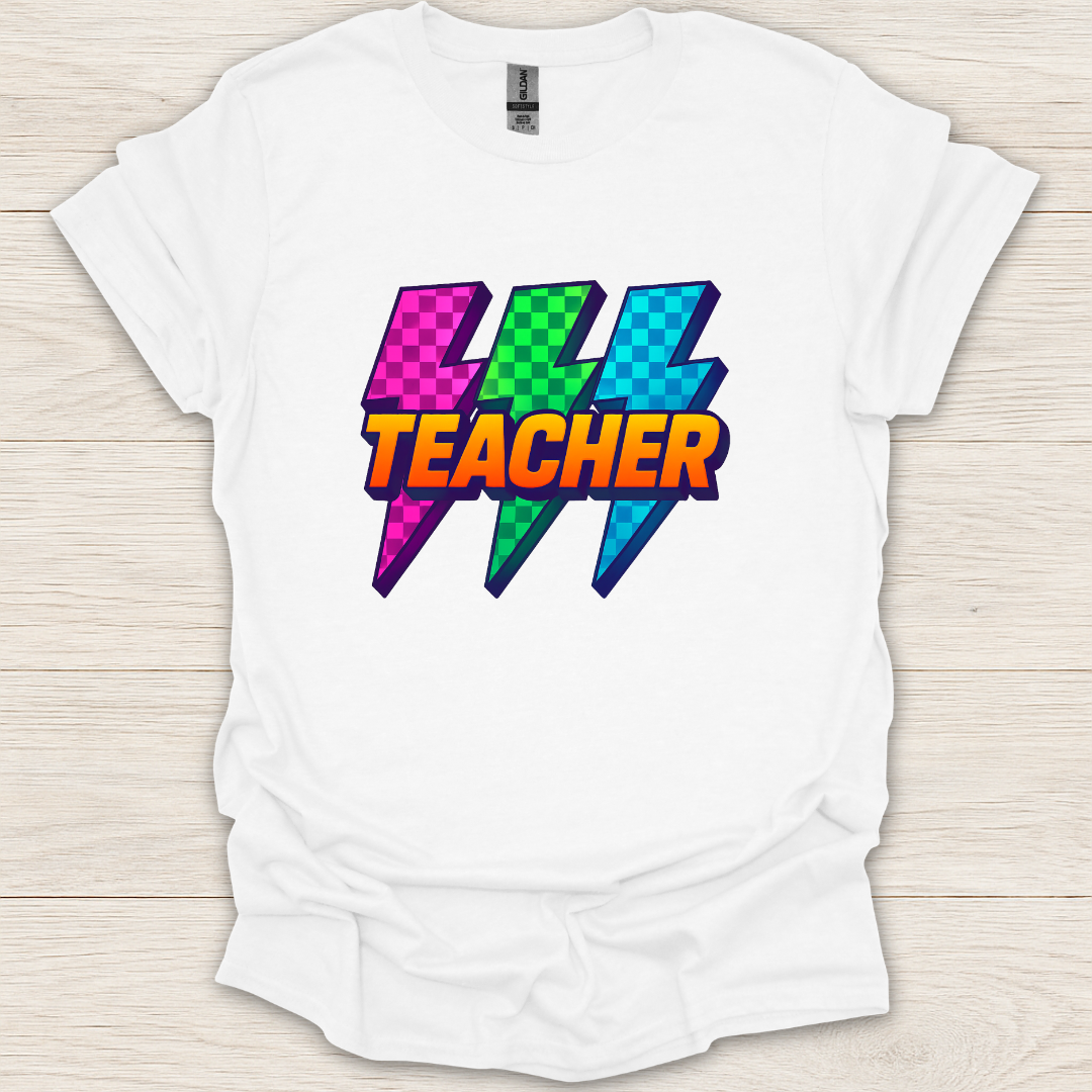90s Pop Art Teacher Lightning T-Shirt